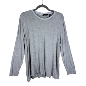 H By Halston Gray Long Sleeve Stretchy Light Soft Pullover Rayon Shirt Size L